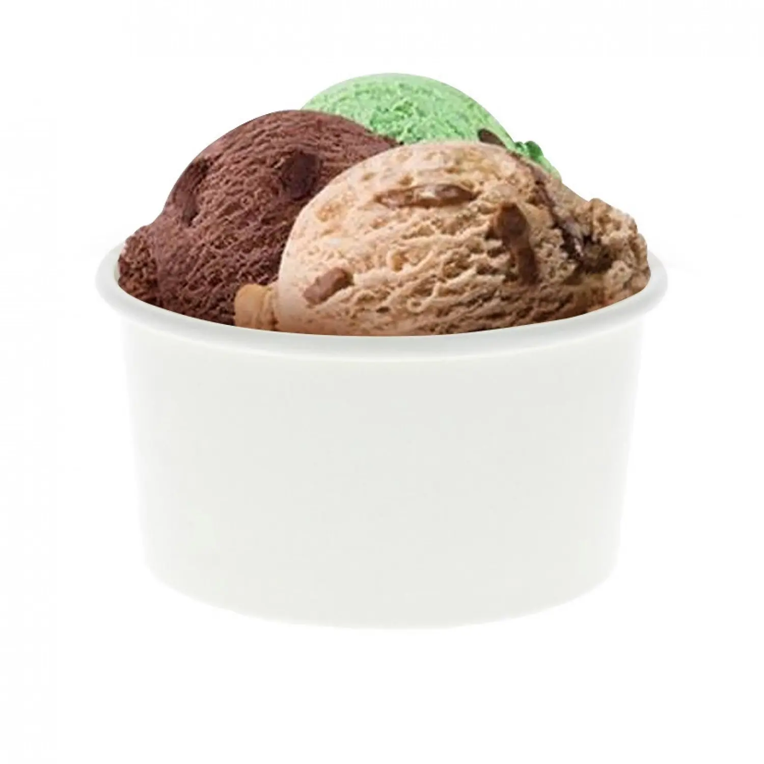 50 unidades de recipientes para sorvete brancos de 180ml (6Oz) | Ref: HEL003B