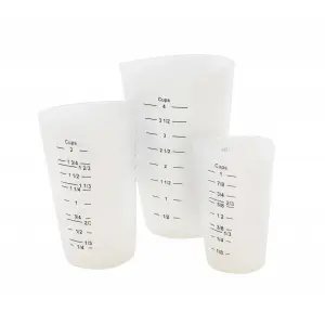 Set de 3 jarras medidoras (250ml 1litro) Blanco translúcido