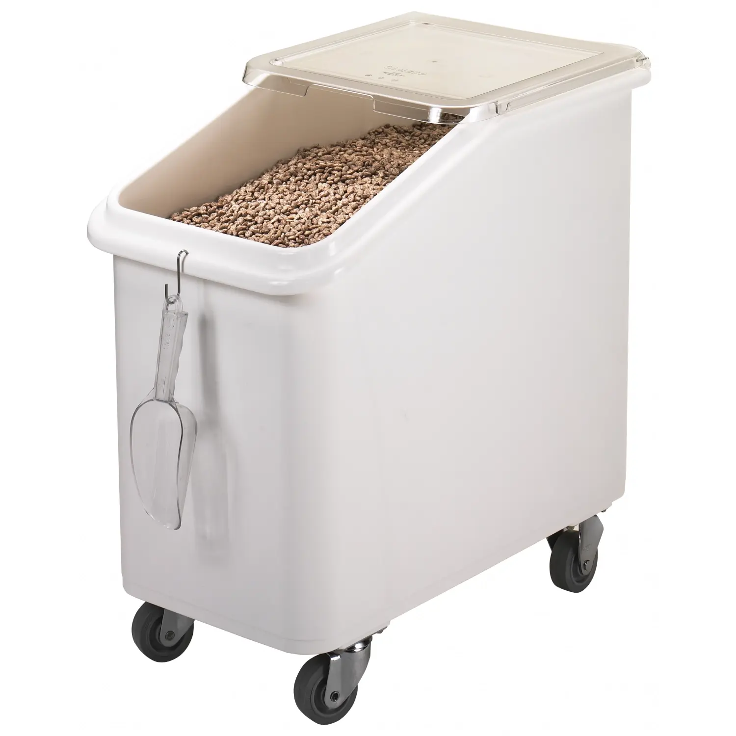 CARRO ALIMENTARIO PARA INGREDIENTES y PRODUCTOS A GRANEL con tapa inclinada 102 L 75 x 42 x 71 cm Blanco