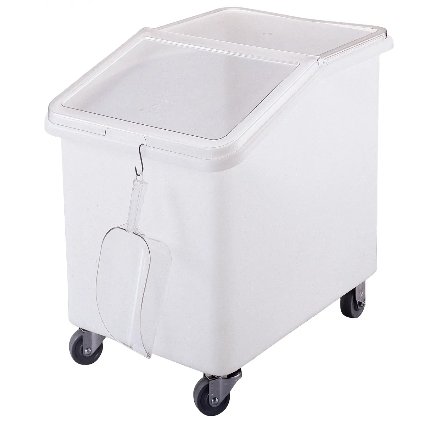 CARRO ALIMENTARIO PARA INGREDIENTES y PRODUCTOS A GRANEL con tapa inclinada 140 L 75 x 55 x 71 cm Blanco