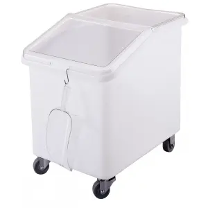 CARRO ALIMENTARIO PARA INGREDIENTES y PRODUCTOS A GRANEL con tapa inclinada 140 L 75 x 55 x 71 cm Blanco