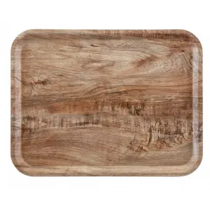 Bandeja Madeira rectangular laminada de superficie antideslizante 36 x 46 cm (6 unids)