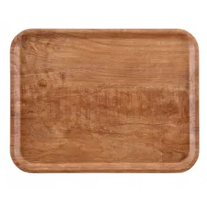 Bandeja Madeira rectangular laminada de superficie antideslizante 36 x 46 cm (6 unids)