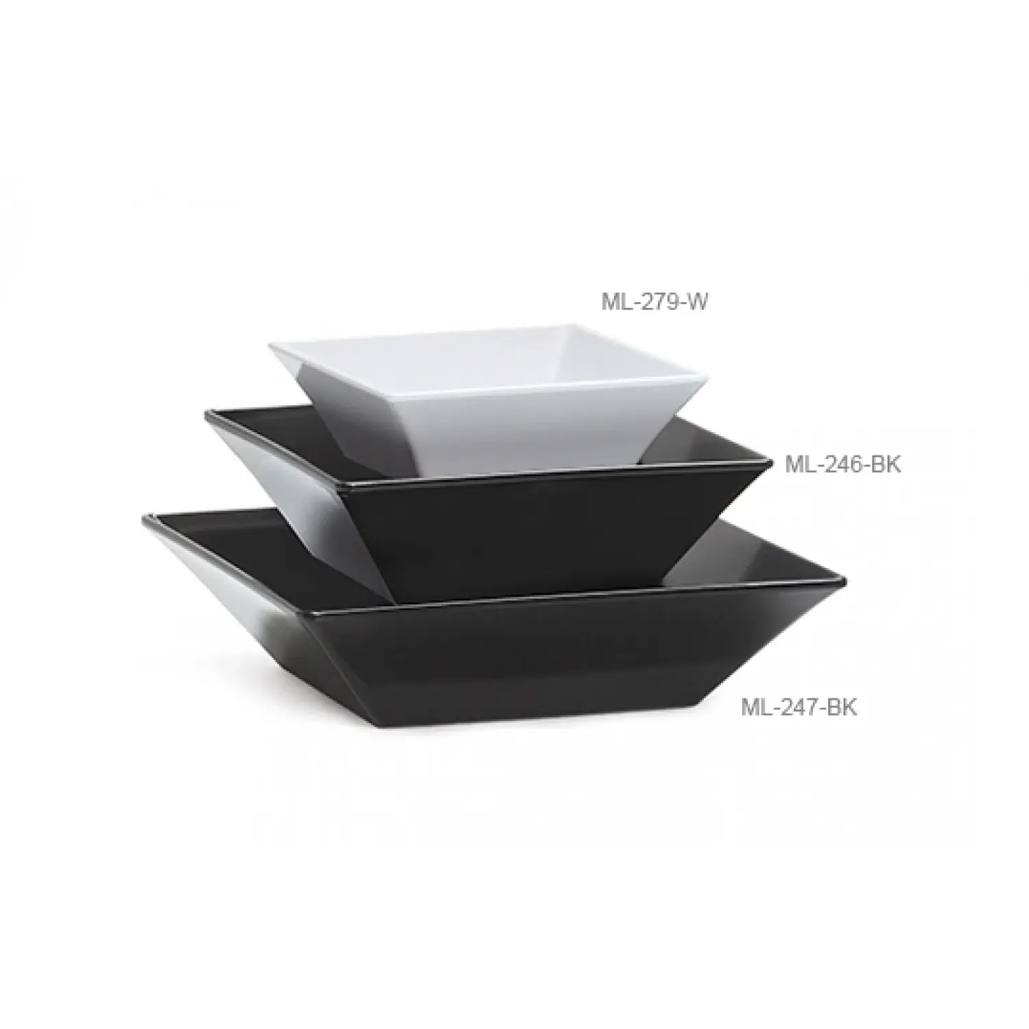 Ensaladera cuadrada 1,5 L 20,3 x 20,3 x 6,4 cm Negro