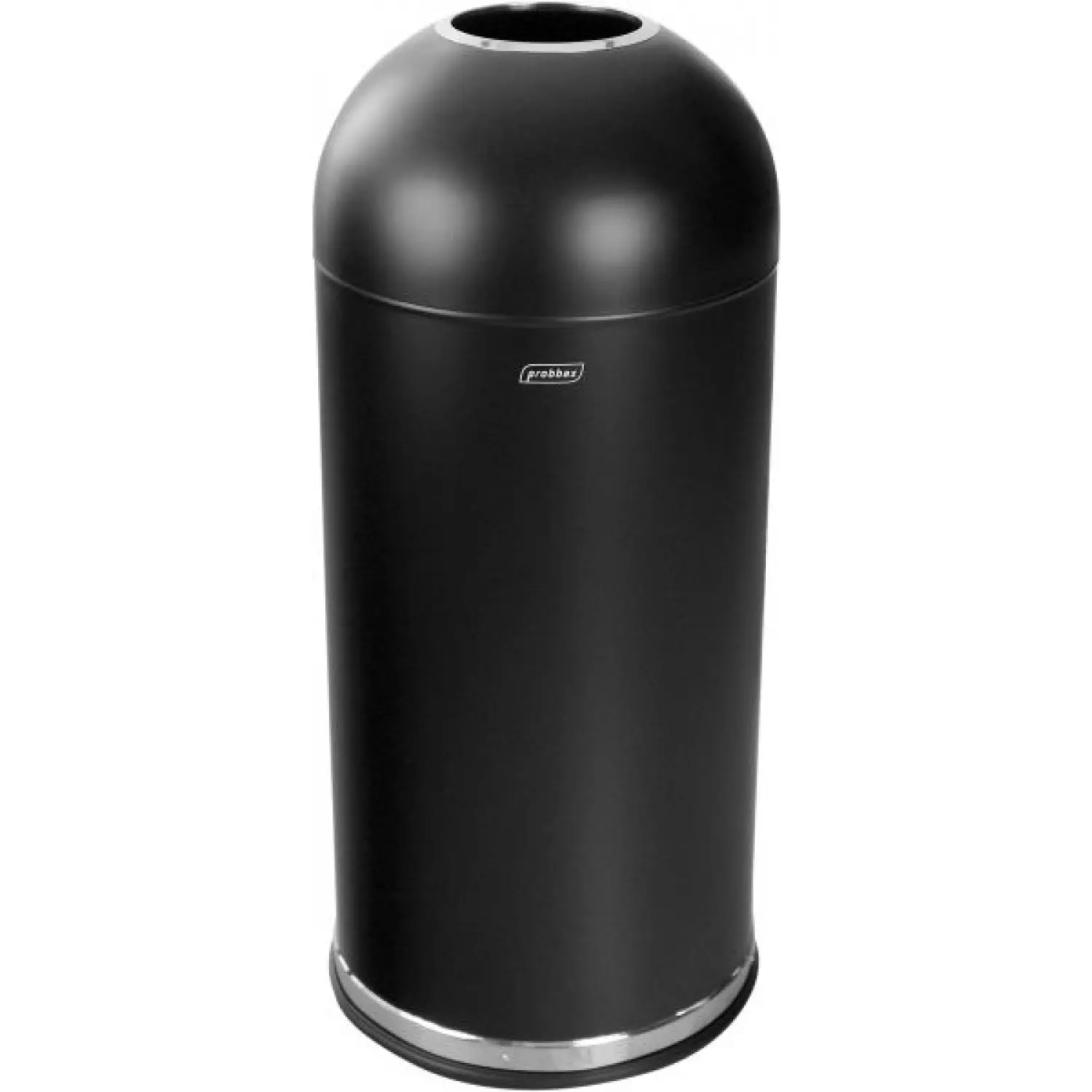 Papelera de cúpula abierta 56 L 38 cm Ø x 88 cm de alto Negro