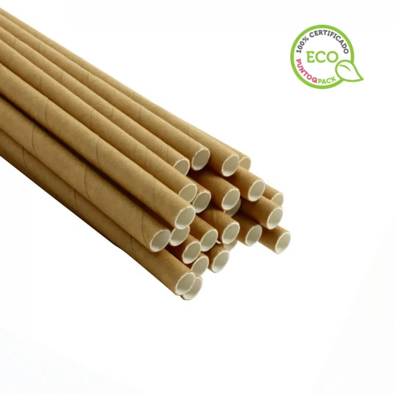 250 unidades de canudos de papel Kraft ecológicos (20cm 0.6Ø) | Ref: PAJ005