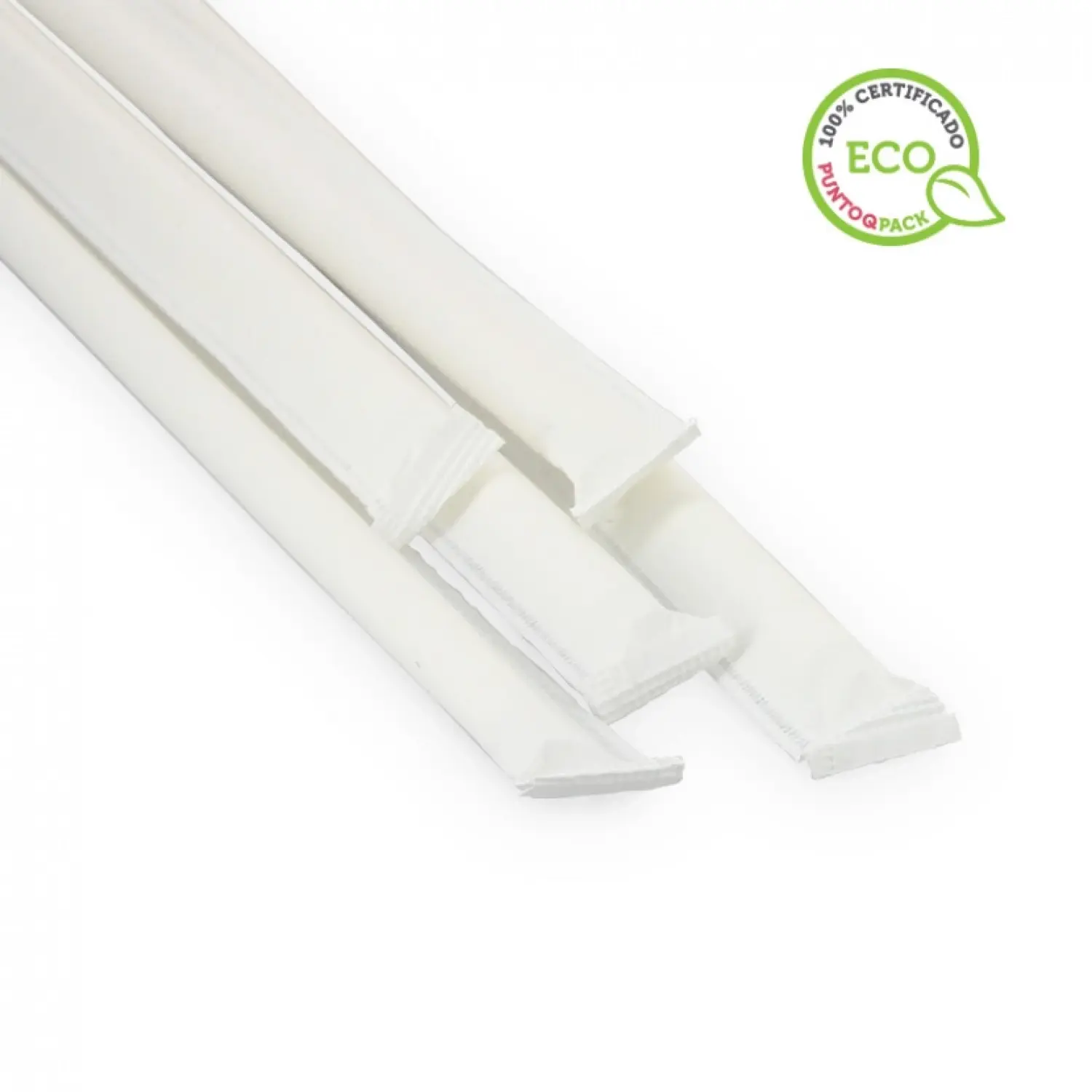 100 unidades de canudos de papel biodegradáveis embalados (20cm 0.6Ø) | Ref: PAJ013