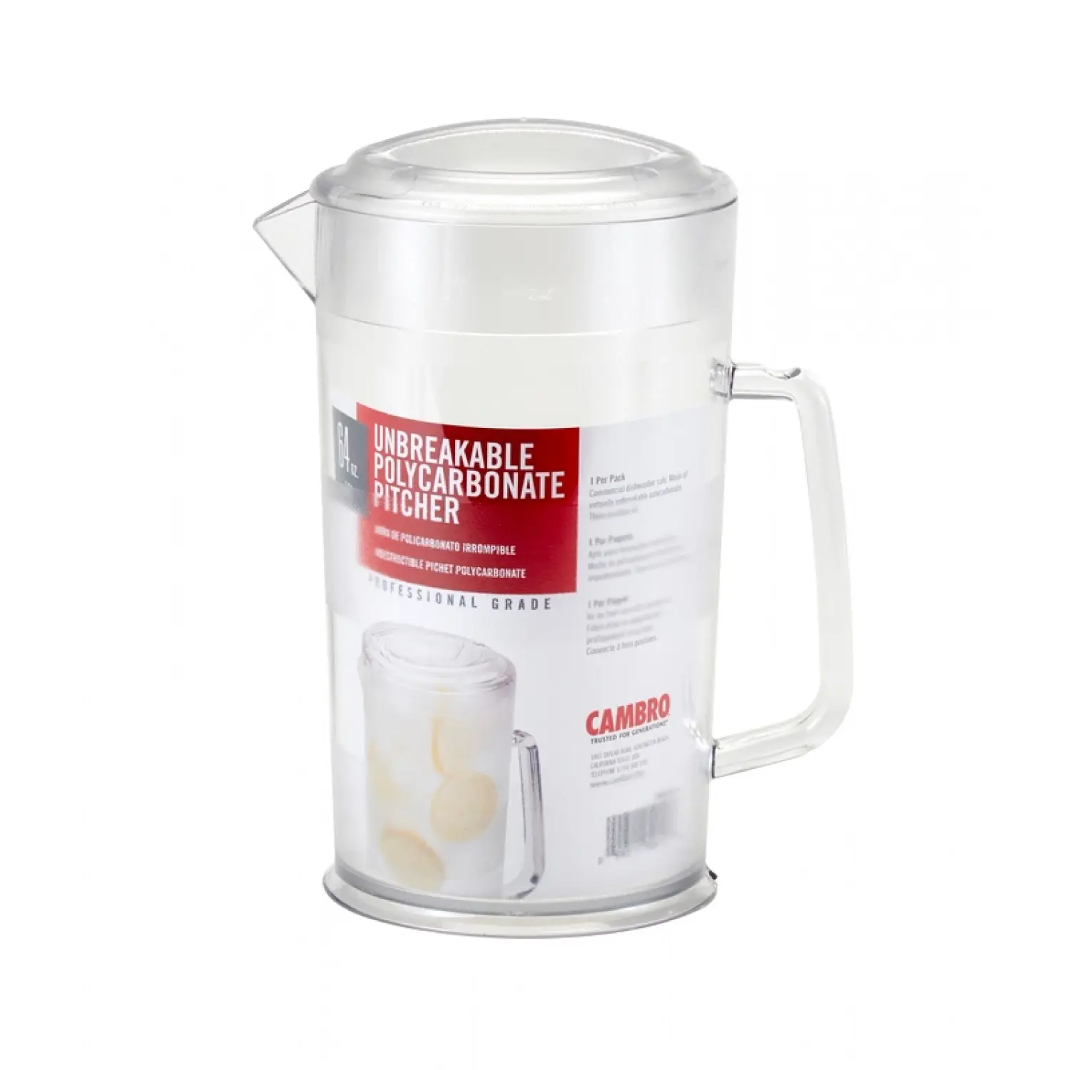 JARRA DE SERVICIO CON TAPA 1,9 L 18,5 x 18,5 x 24,8 cm Policarbonato Transparente