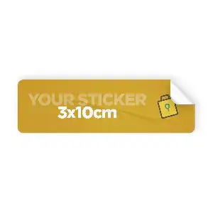Pegatinas vinilo rectangulares (3x10cm) Personalizada