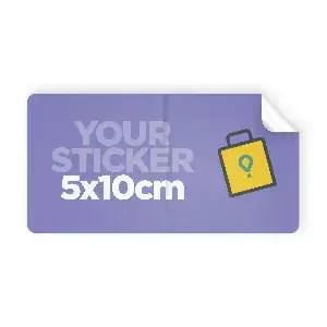 Pegatinas vinilo rectangulares (5x10cm) Personalizada