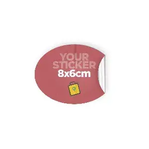 Pegatinas vinilo ovaladas (8x6cm) Personalizada
