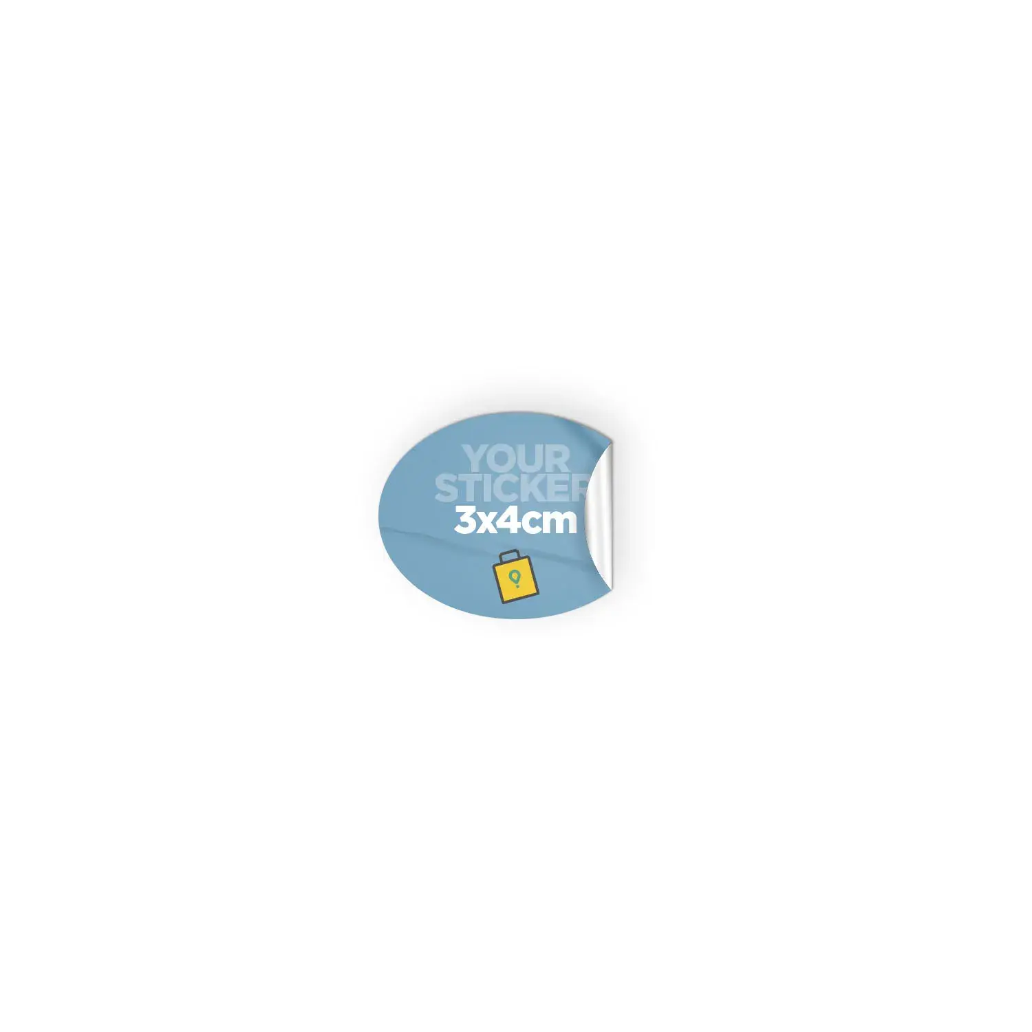 Pegatina vinilo ovalada (3x4 cm) Personalizada