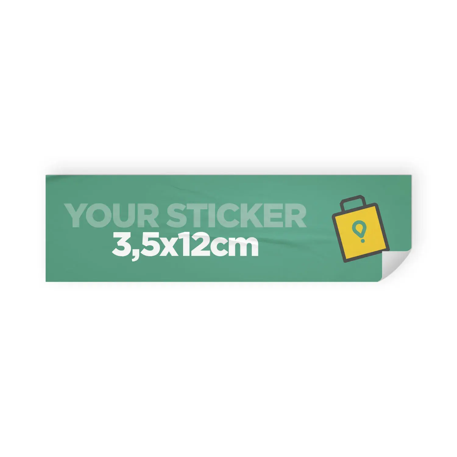 Pegatina vinilo rectangular (3,5x12 cm) Personalizada