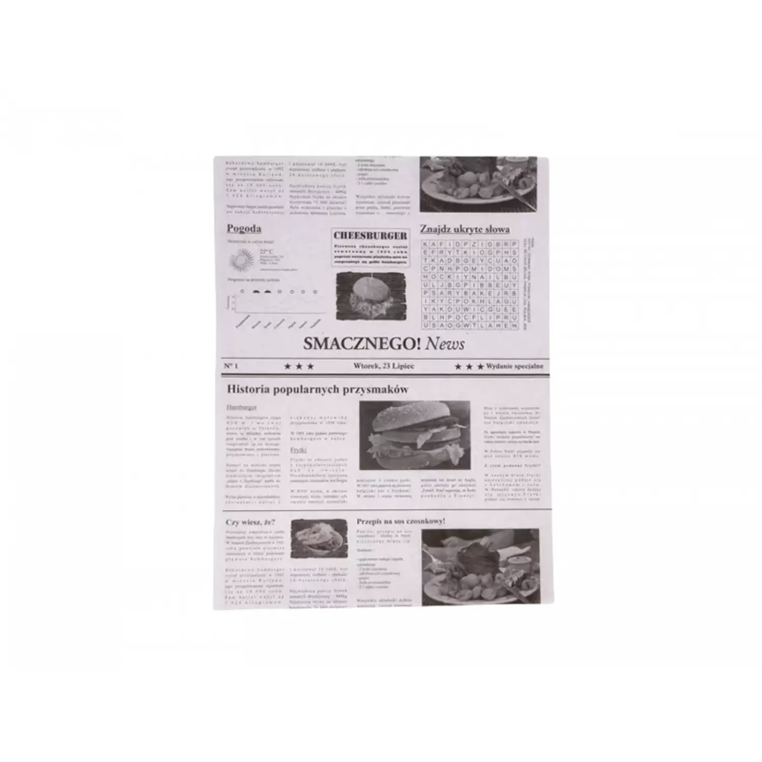Foi de hârtie „ziar” acoperite cu folie PE 30×40 cm 35g