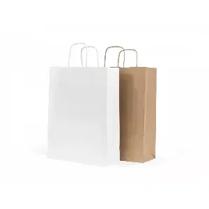 Torba papierowa 360x330x310 mm brązowa eco/kraft uchwyt skręcany