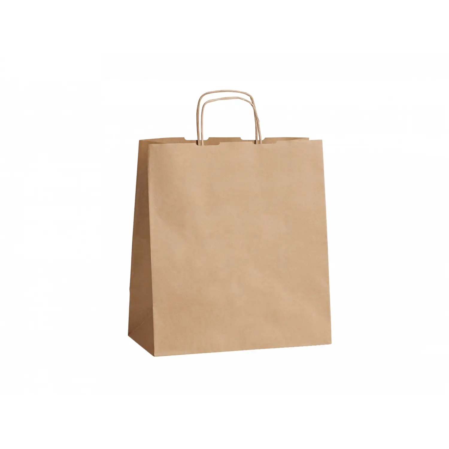 Punga de hartie cu maner rasucit, maro 250x150x320 mm