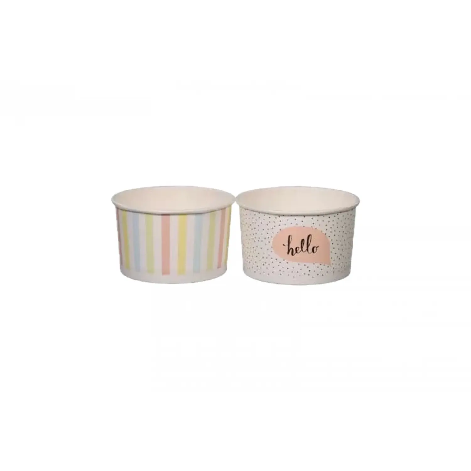 Recipient din hârtie pentru înghețată și deserturi, model pastel 245 ml
