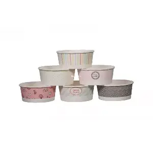 Pojemnik papierowy na lody i desery, wzór pastelowy 350ml