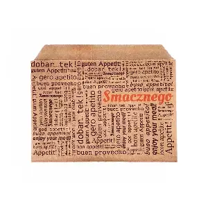 Pungă de hârtie pentru cartofi prăjiți cu folie PE, maro 140 × 100 mm
