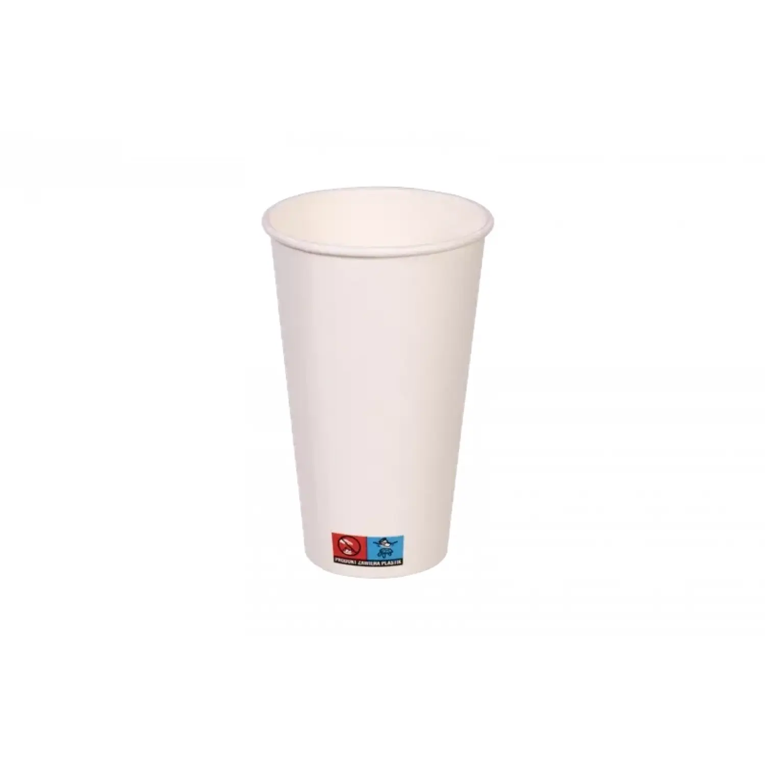 Pahar de hartie, 1 strat, alb, 400 ml