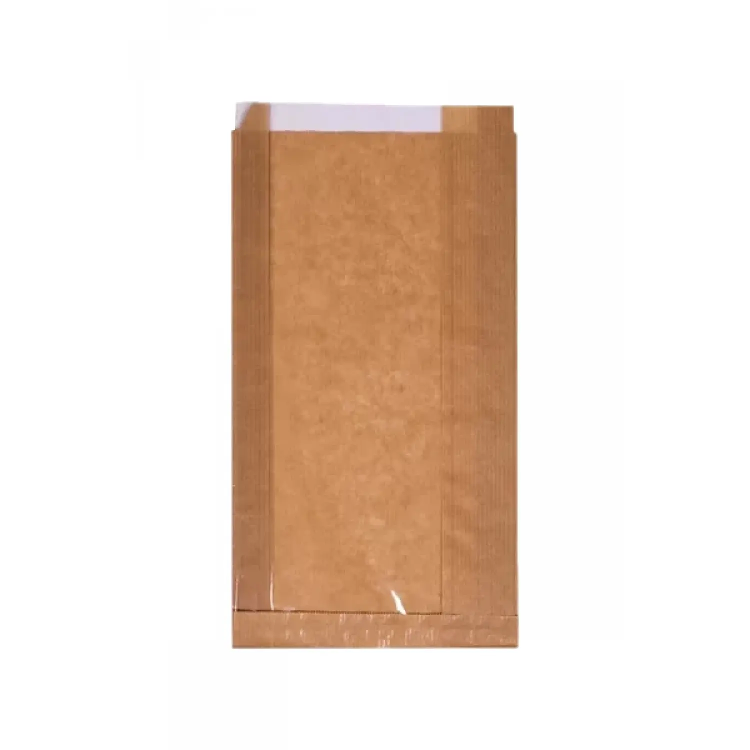 Geanta de hartie cu geam, maro, 28x15x4 cm