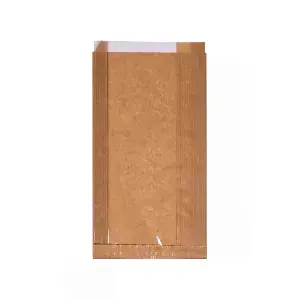 Torebka papierowa z okienkiem, brązowa 28x15x4 cm