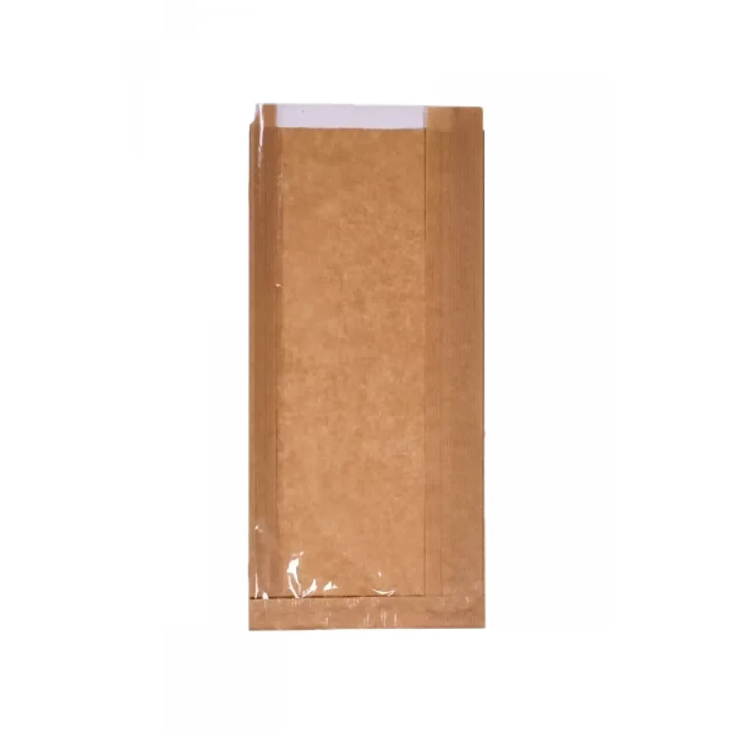 Geanta de hartie cu geam, maro, 33x15x4 cm