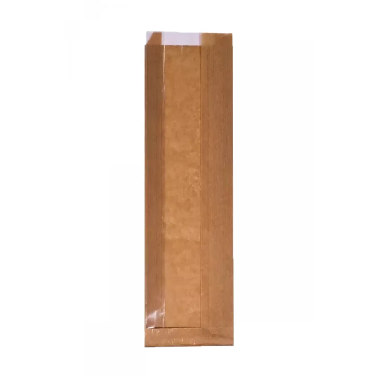 Geanta de hartie cu geam, maro, 35x10x4 cm