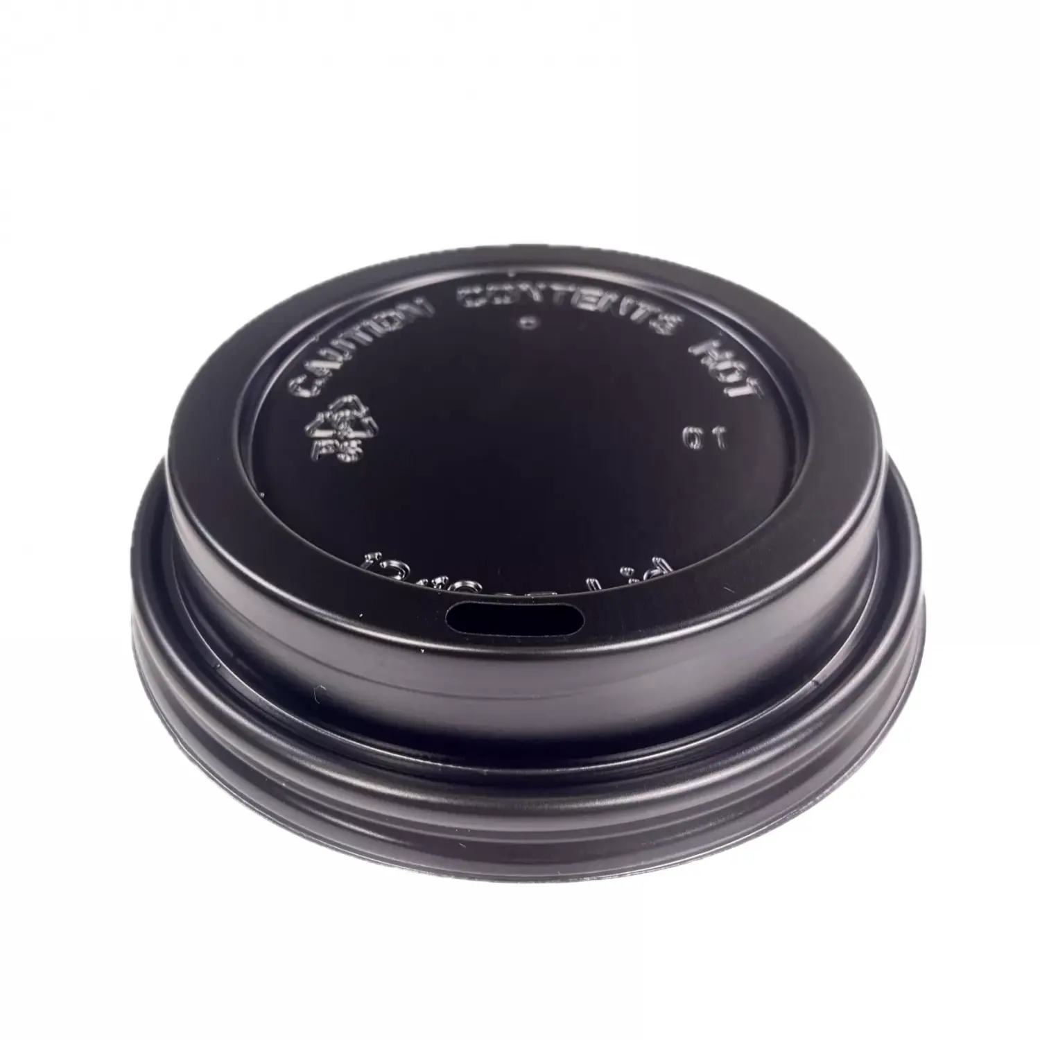 Capac negru pentru pahare de hartie, diametru 90 mm