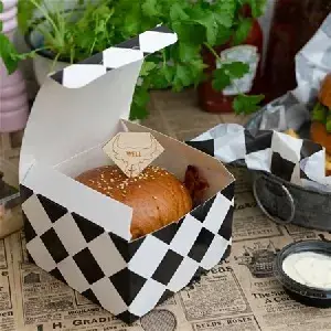 Cutie pentru hamburger, grilă neagră 130x130x80mm