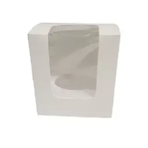 Pudełko papierowe z okienkiem 9x9x9,5 cm, białe