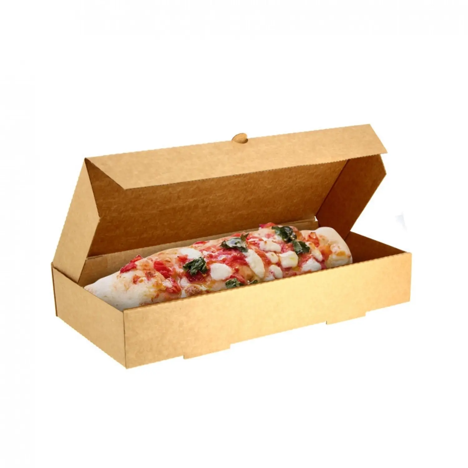 100 unidades. Caixas para pizza calzone de papelão kraft microcanal | Ref: PIZZ001K