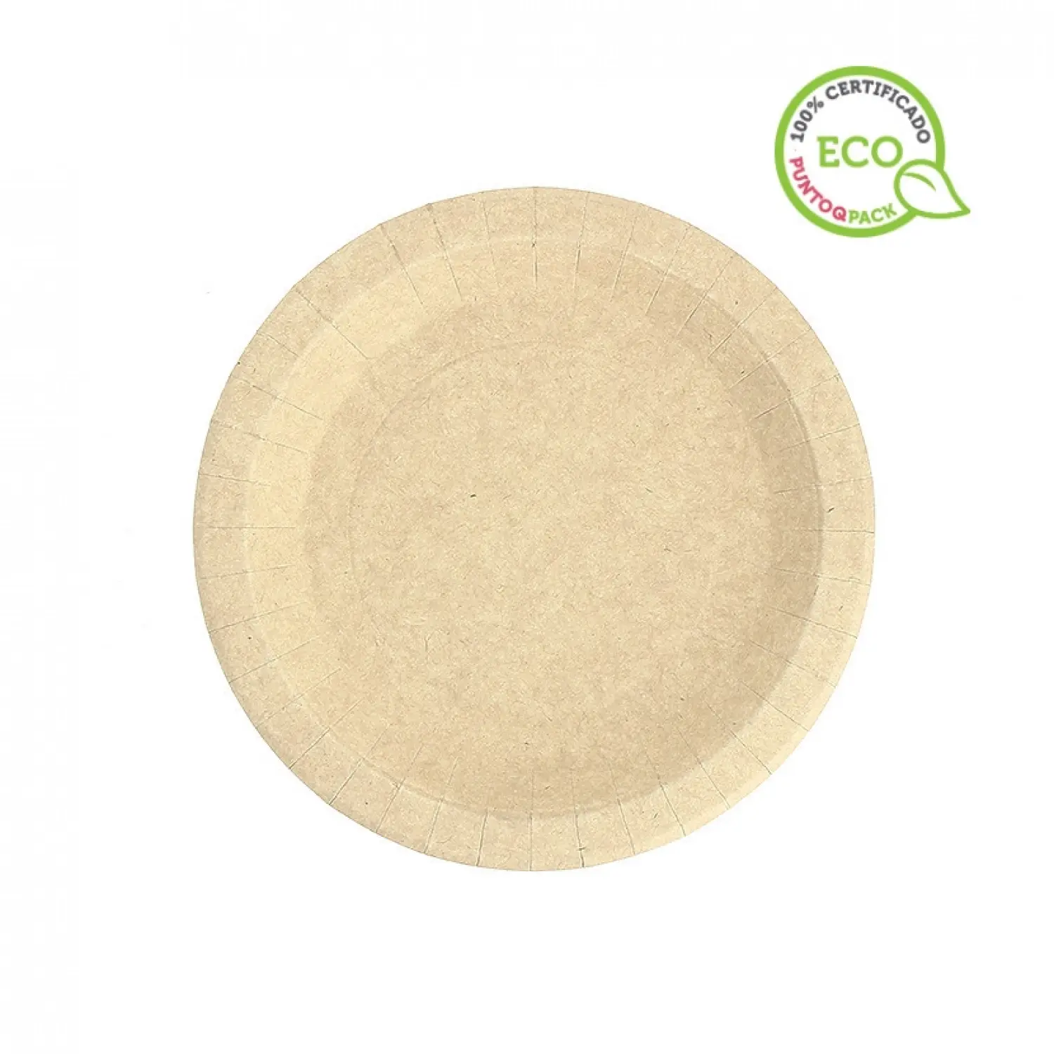 450 unidades. Prato de papelão kraft anti-gordura (18Ø) | Ref: PLA003