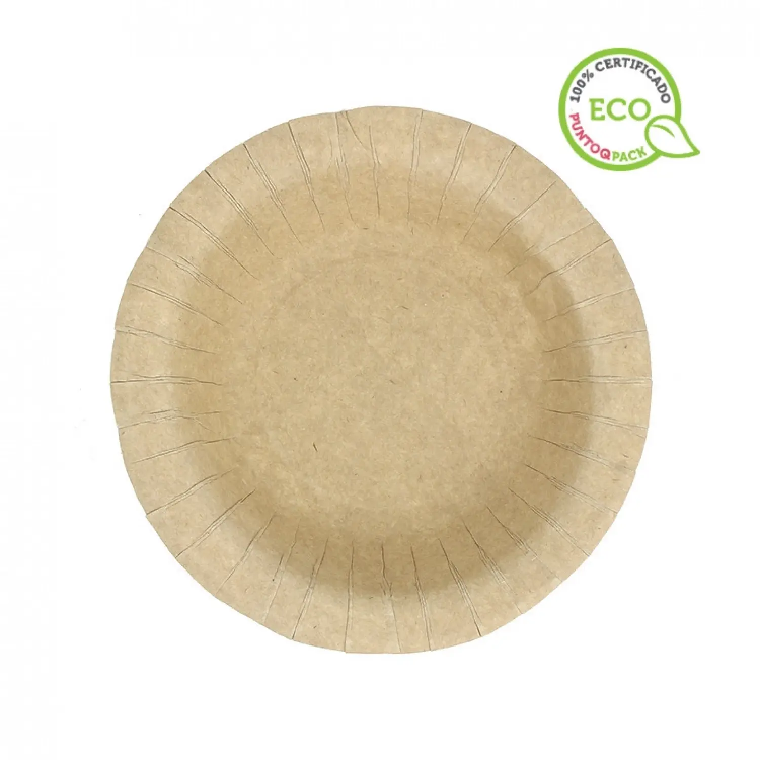 500 unidades. Prato fundo de papelão kraft anti-gordura (19Ø) | Ref: PLA005