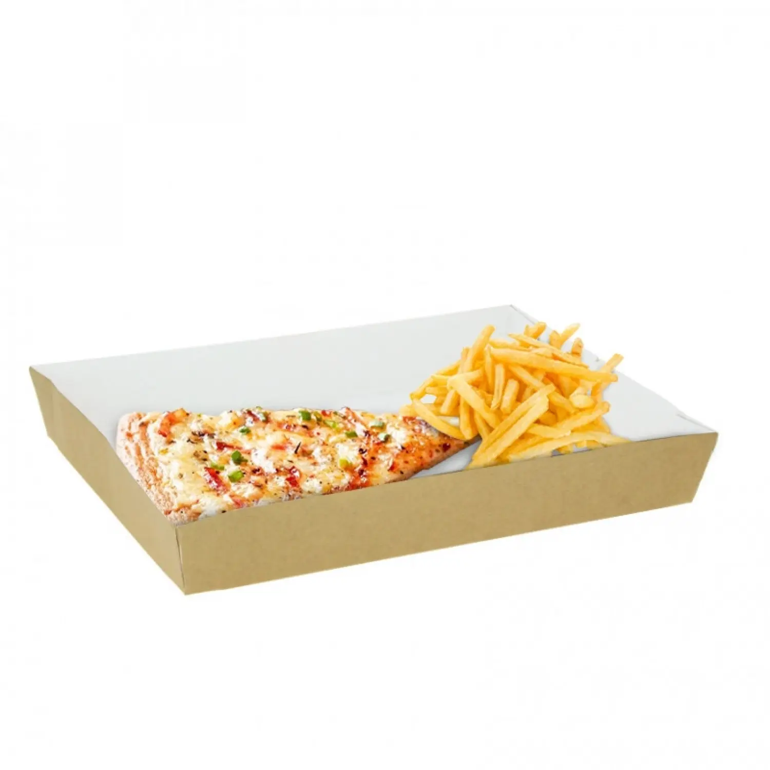 130 unidades. Caixa de batatas fritas extra grande Kraft nano micro (25x18x3,7cm) | Ref: PQP234.83