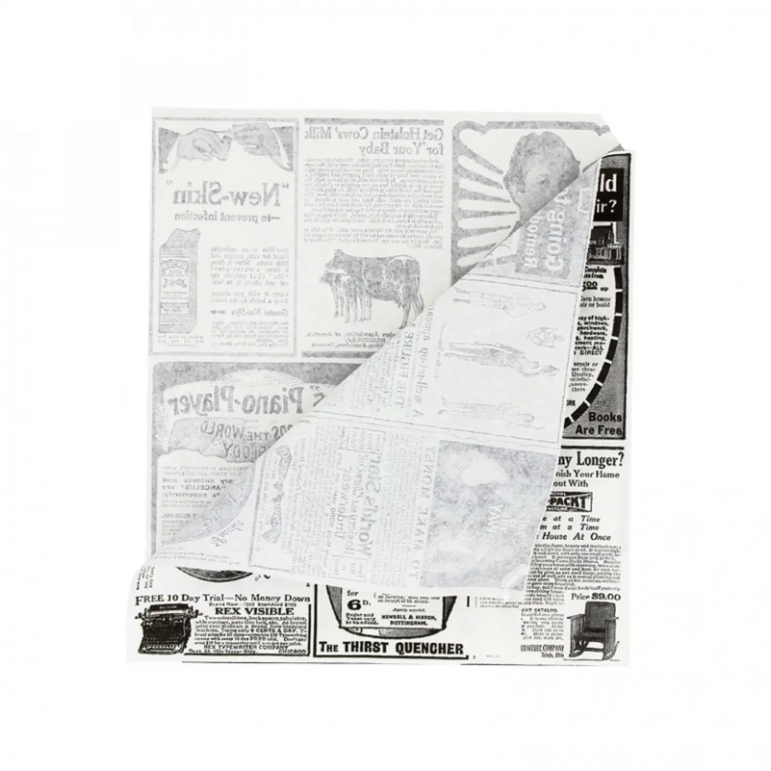 500 unidades de papel para hambúrgueres de jornal anti-gordura (17x17cm) | Ref: PSK/TIMES
