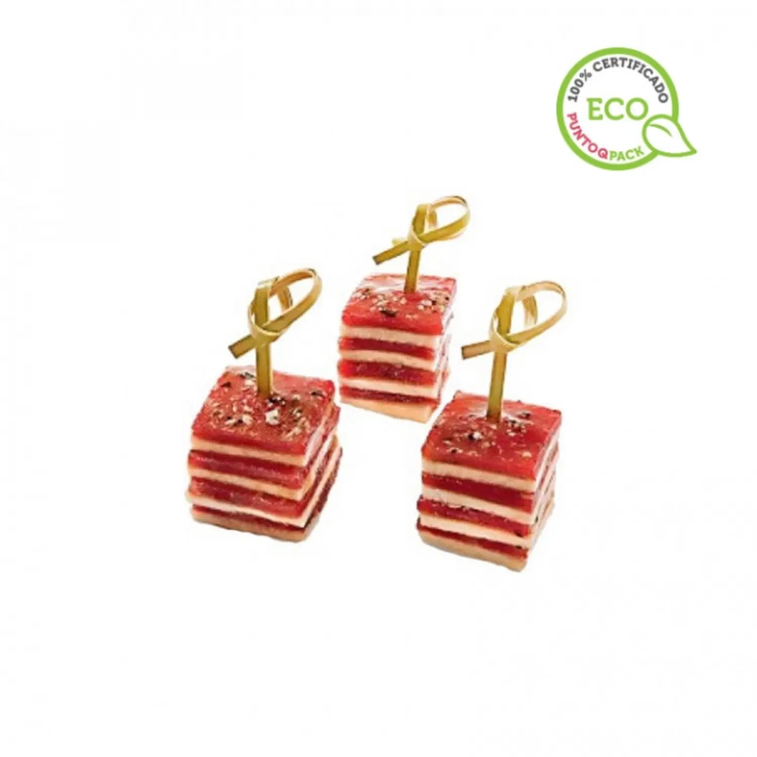 100 Uds. Palillos para brochetas de bambú con lazo 9cm | Ref: PW209BBBCL90