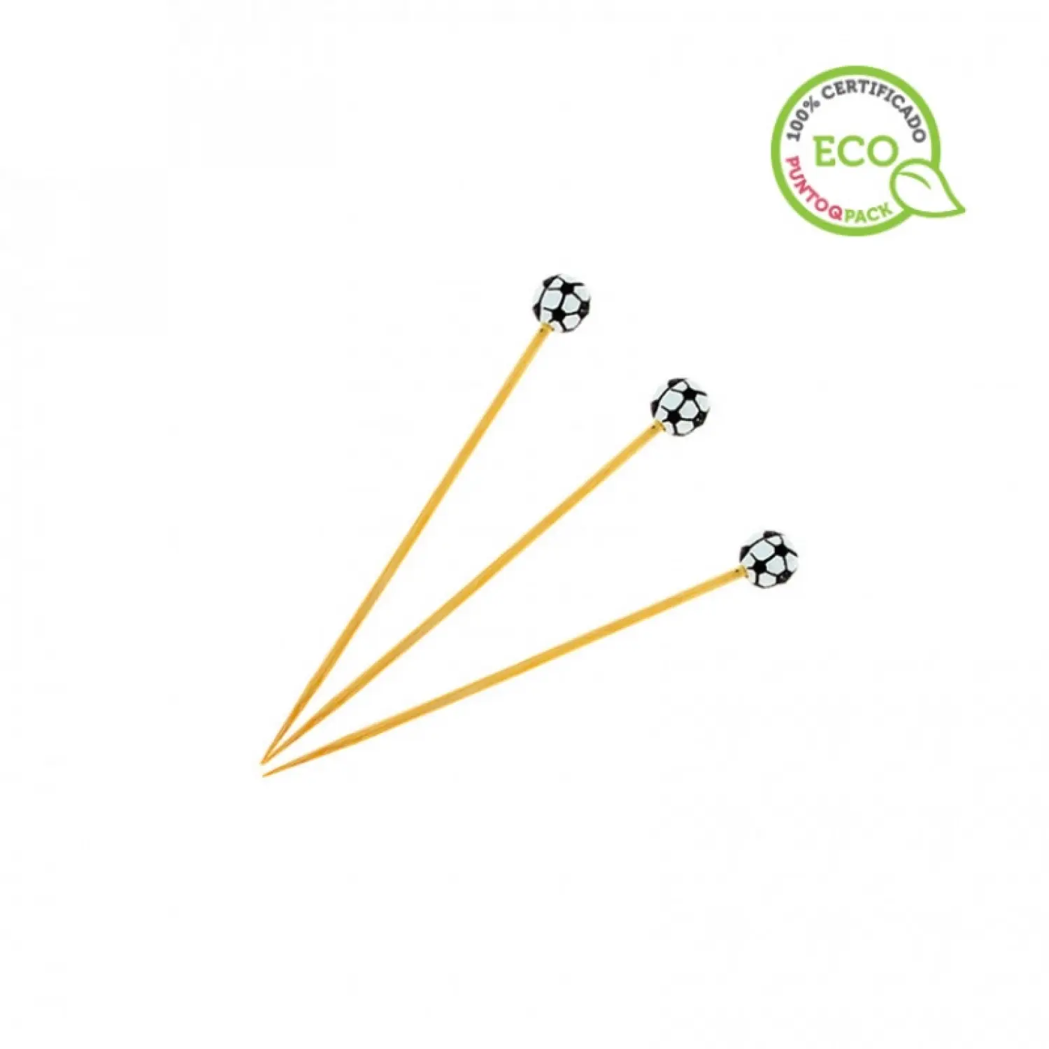 100 unidades de palitos para espetinhos estilo futebol 12cm | Ref: PW210BBFOOT12