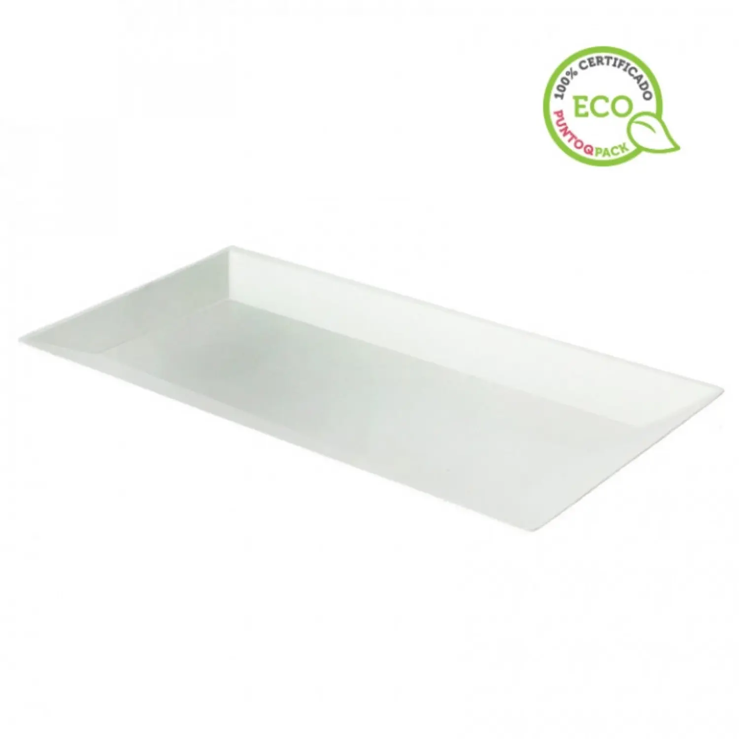 100 unidades. Prato de fibra branco (18x9cm) | Ref: PW210BCHIC90180