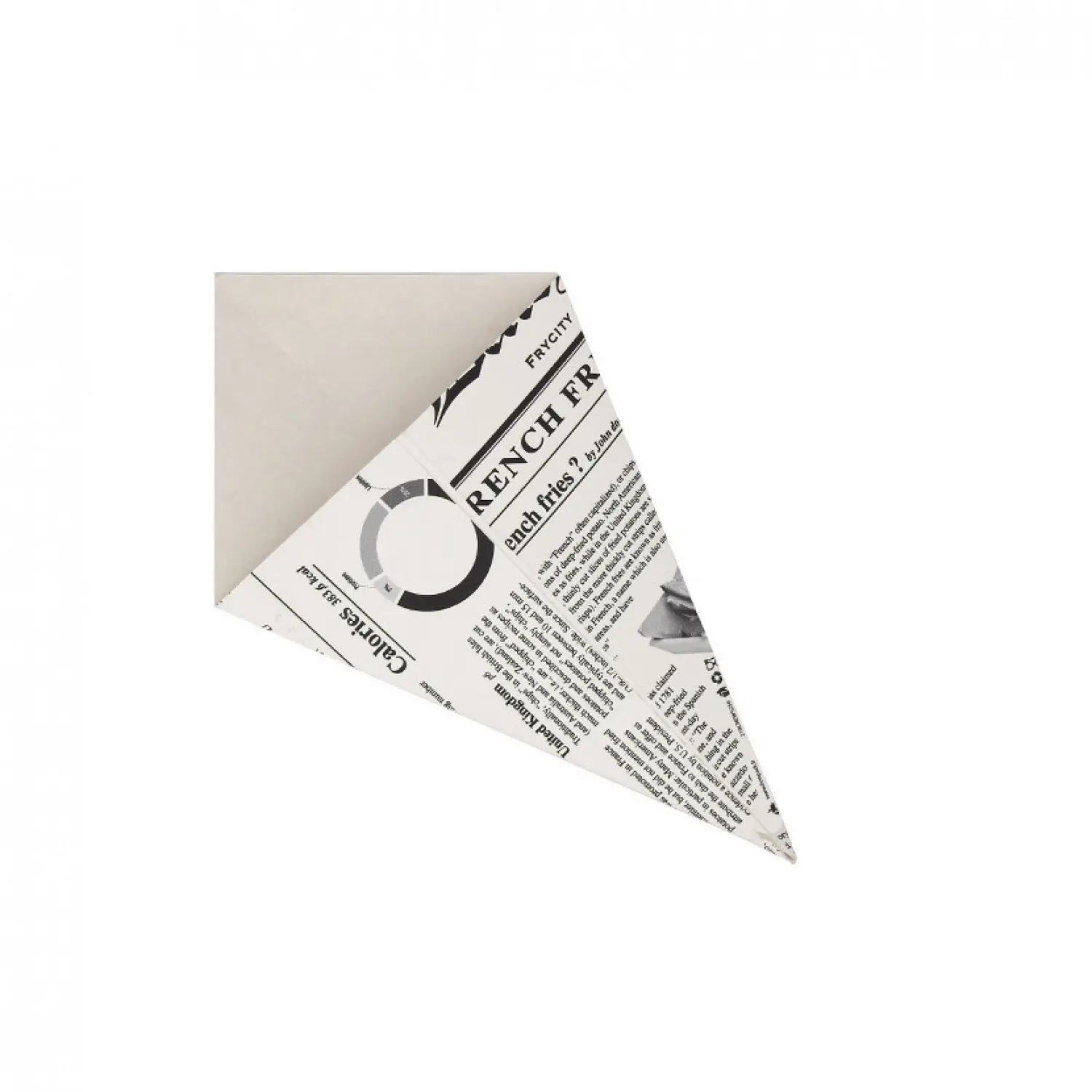 125 unidades. Cone de papelão aberto de jornal médio 325cc | Ref: PW210CNEWS325
