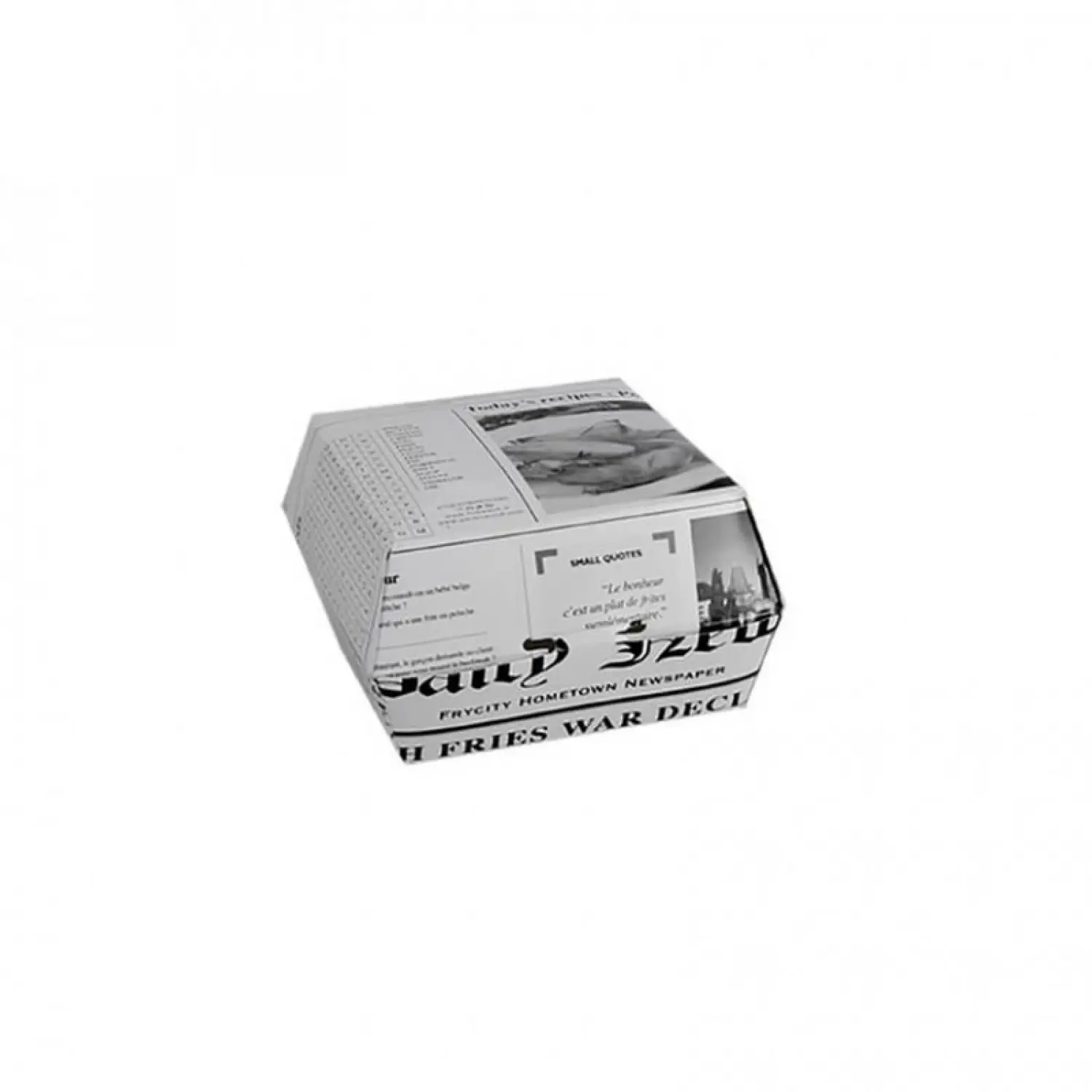 50 Uds. Mini Caja Hamburguesa news (7x7x5cm) | Ref: PW210EATBNEWS50