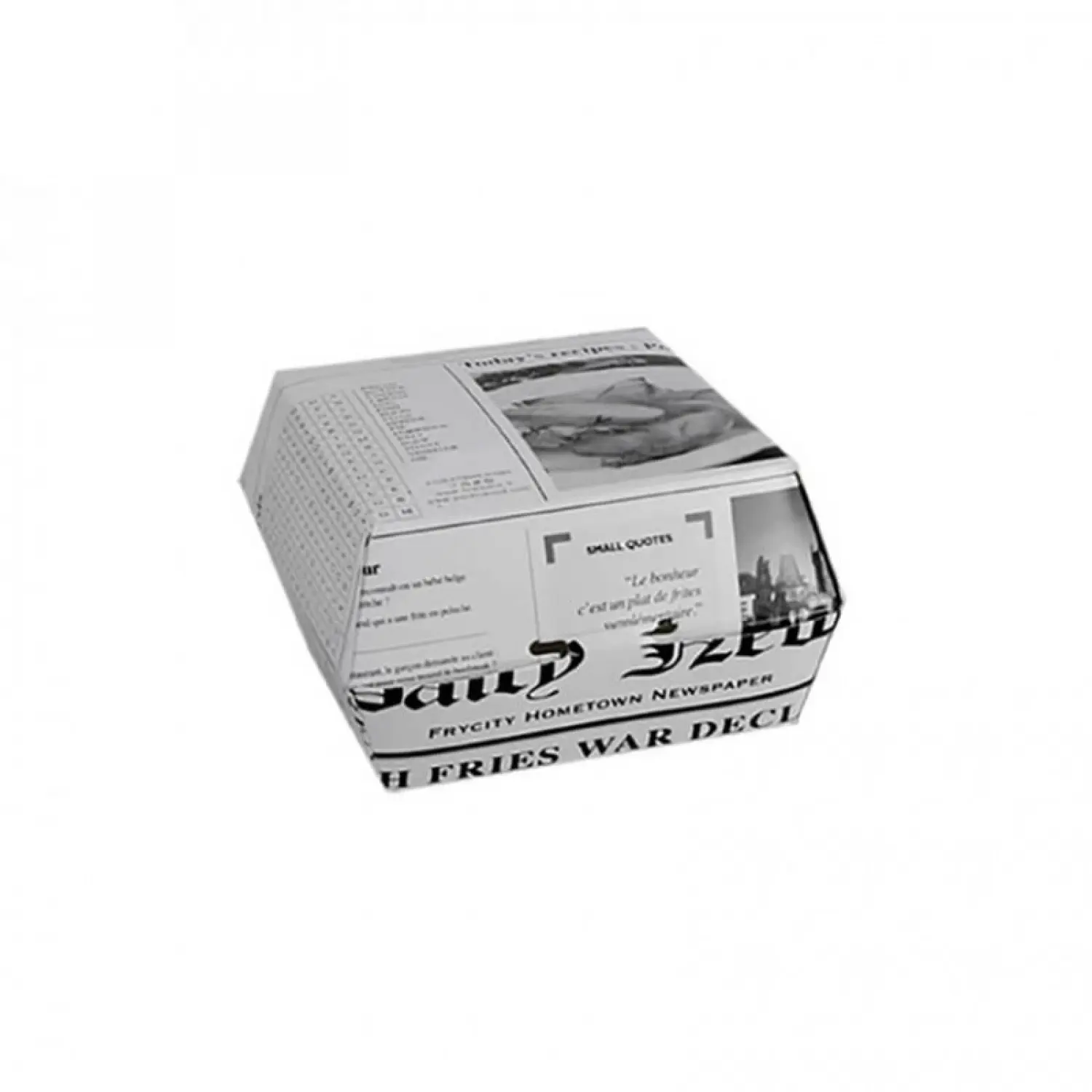 50 Uds. Mini Caja Hamburguesa News (9x9x5cm) | Ref: PW210EATBNEWS80