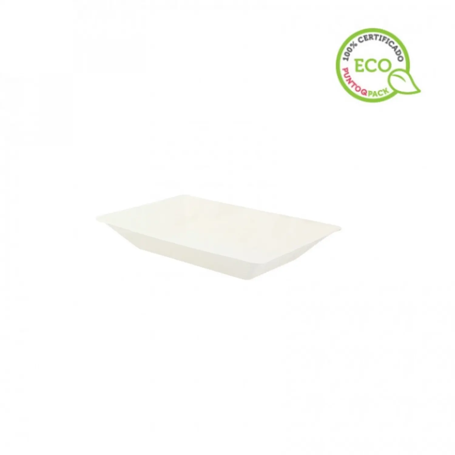 50 Uds. Platos de fibra rectangulares blancos (17x13x2,8cm) | Ref: PW210ECOD1712