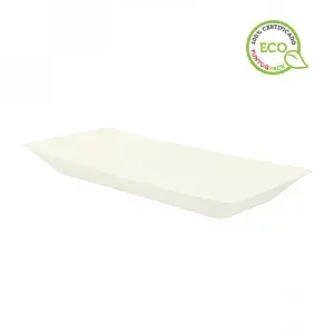 50 Uds. Platos de fibra rectangulares catering (26x13cm) | Ref: PW210ECOD2614
