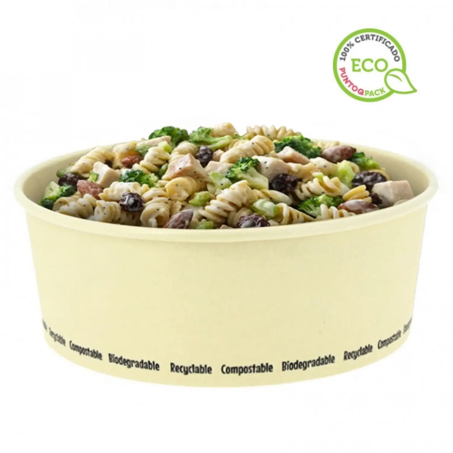 360 unidades. Embalagem para saladas em fibra de bambu compostável (1300ml) | Ref: PW210PCPLA1500