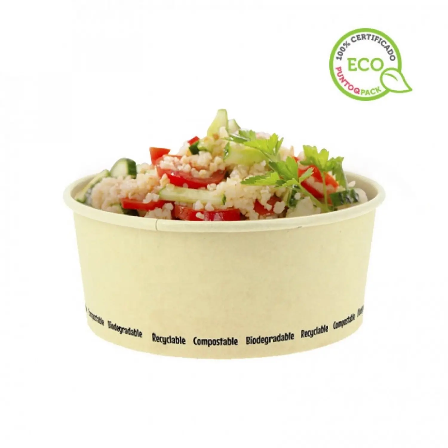 360 Uds. Envases para ensaladas en fibra de bambú compostable (750ml) | Ref: PW210PCPLA750