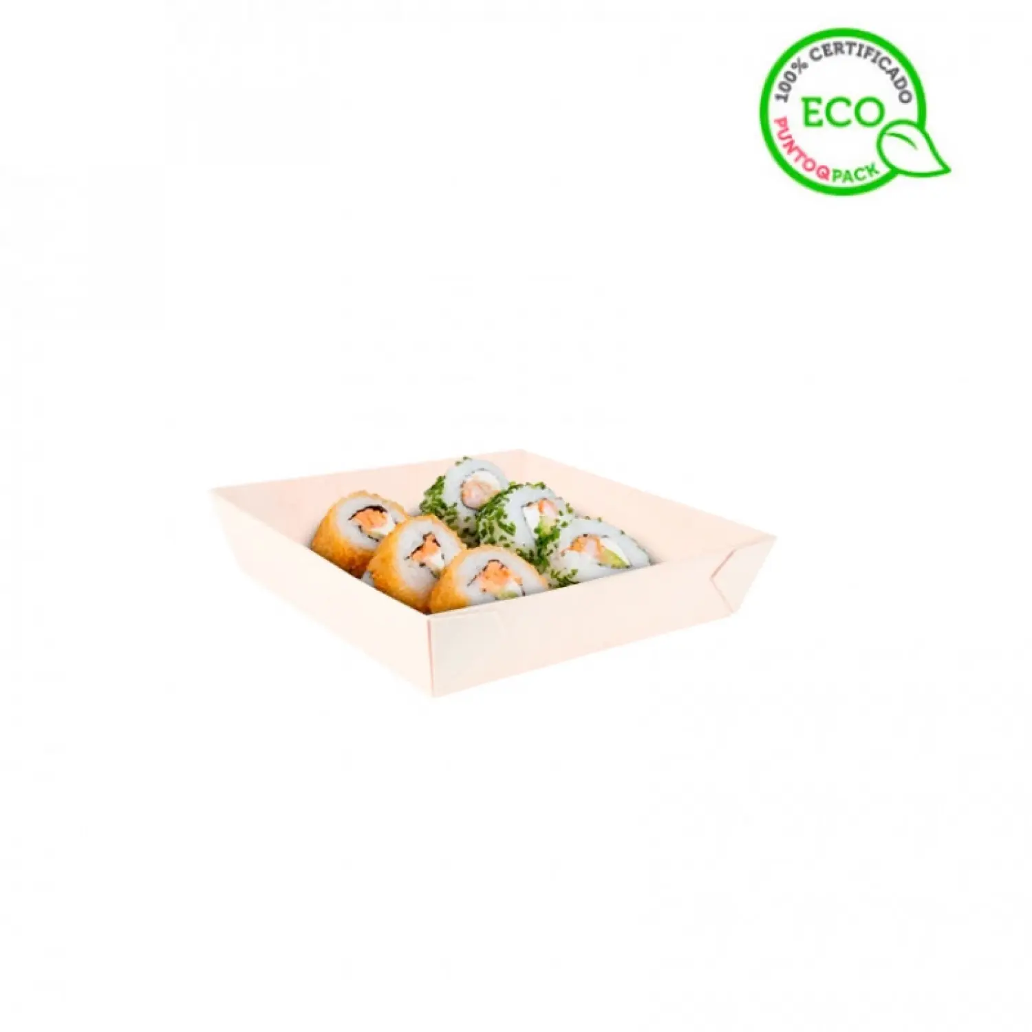 100 unidades. Bandeja de sushi de madeira samurai (17x17cm) | Ref: PW210SAMBQ170