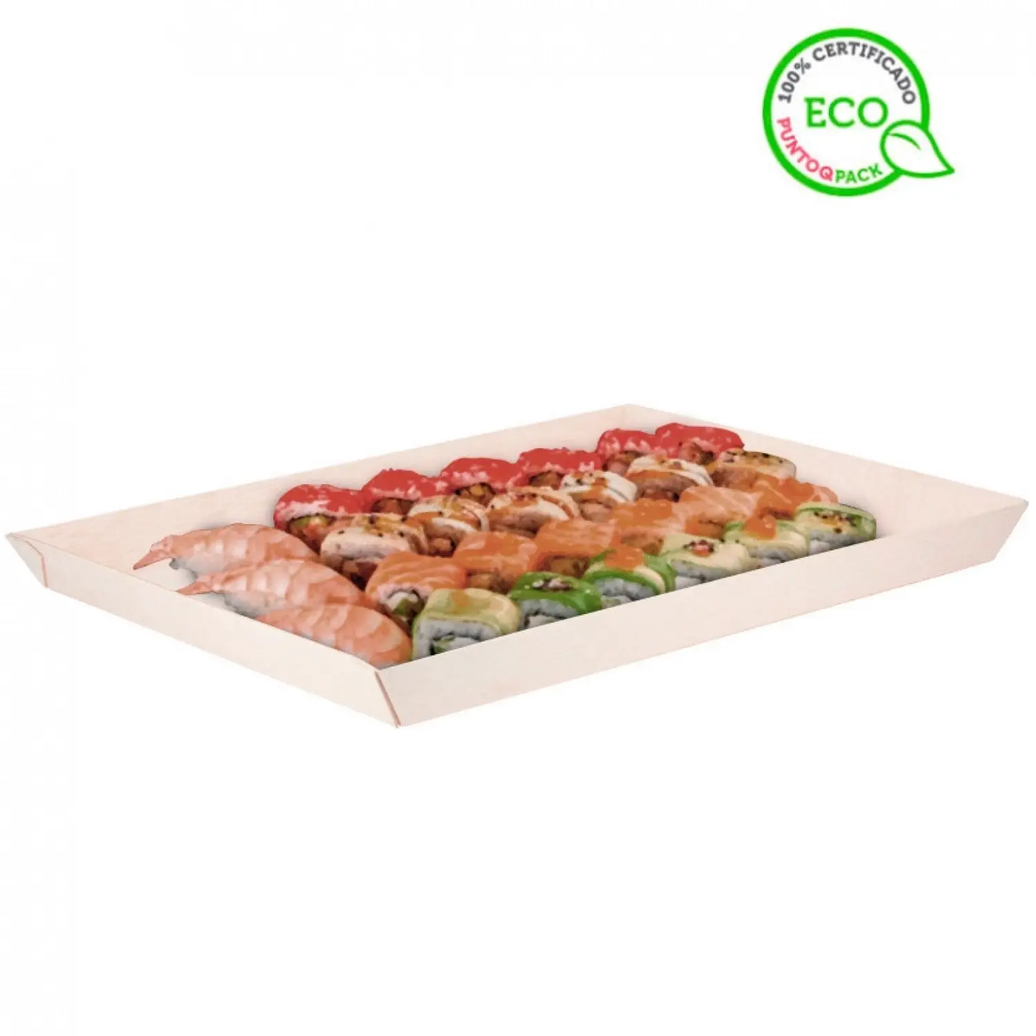 1 Bandeja de sushi de madeira tipo samurai (39x28x3cm) | Ref: PW210SAMBQ274