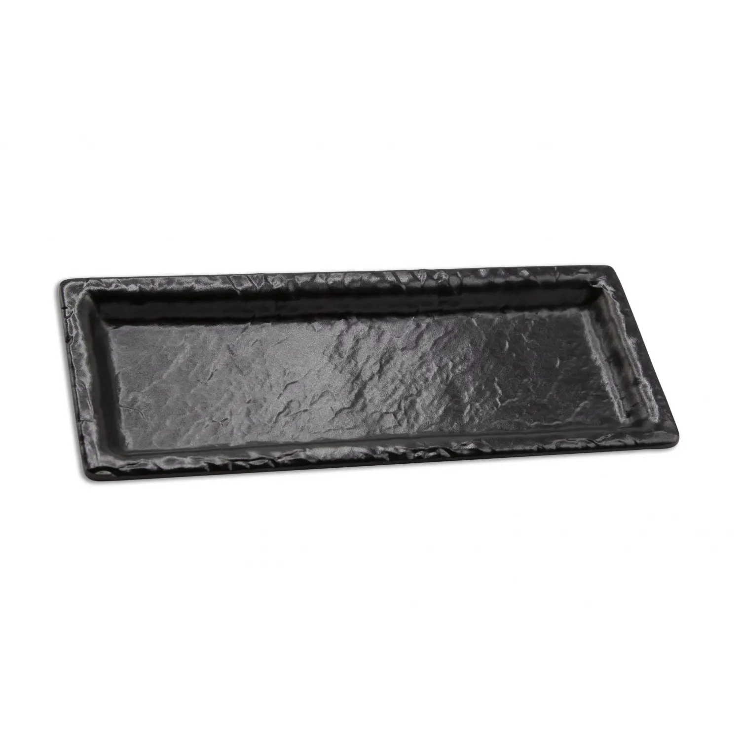Plato rectangular pequeño 24 x 10 x 2 cm Negro mate (Pack de 12 unidades)