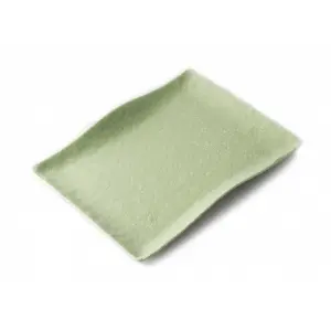 Plato rectangular mediano con borde ondeado 27 x 19 x 3,5 cm Verde aguacate (Pack de 6 unidades)